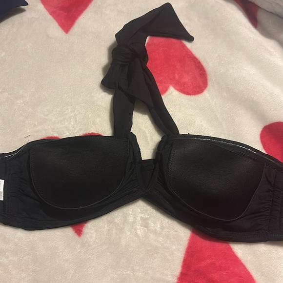 Seafolly halter bandeau bikini Top black NWOT - Picture 5 of 13